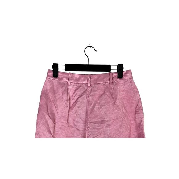 J. Crew Linen Relaxed Fit High Rise Pleated Shorts Cuffed Hem Pockets 2 Pink - Picture 5 of 13